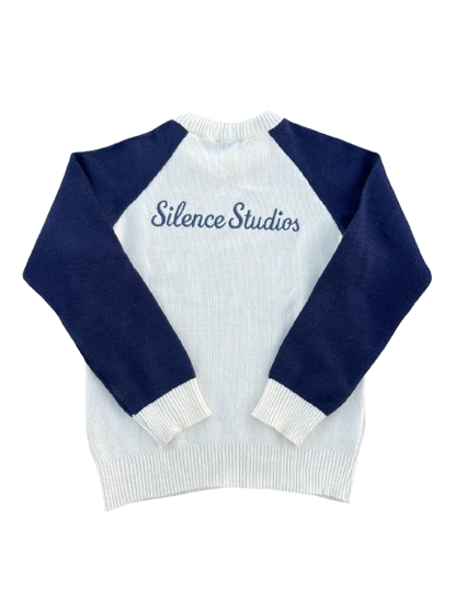 Silence Knit Sweater (Navy Blue/White)
