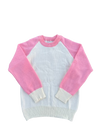 Raglan Knit Sweater (Light Pink/White)