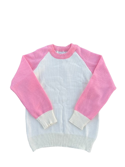 Silence Knit Sweater (Light Pink/White)