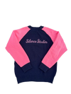Raglan Knit Sweater (Navy Blue/Pink)