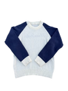 Raglan Knit Sweater (Navy Blue/White)