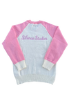 Raglan Knit Sweater (Light Pink/White)