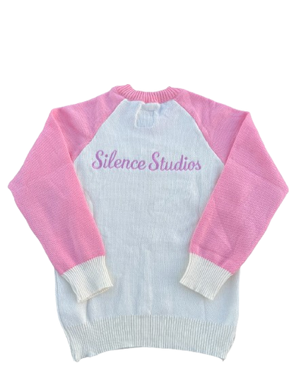 Silence Knit Sweater (Light Pink/White)